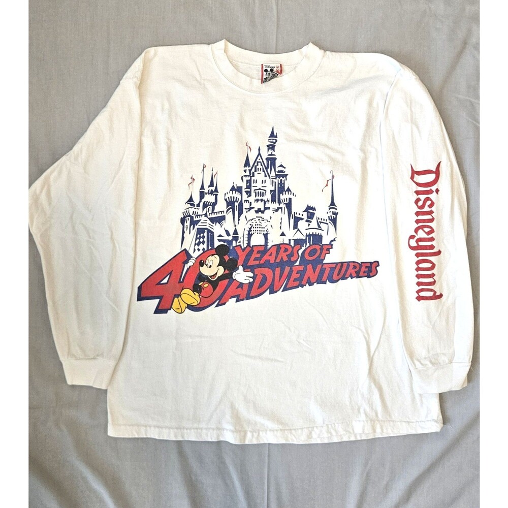 Vintage Disneyland 40 Years of Adventures Long Sleeve T Shirt Disney Designs USA